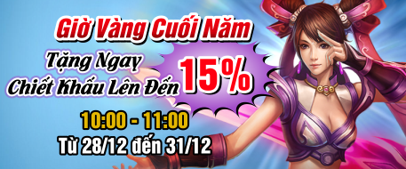 Giờ Vàng Cuối Năm - Tặng Chiết Khấu 15%