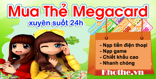 Mua Thẻ Megacard Online Xuyên Suốt 24h